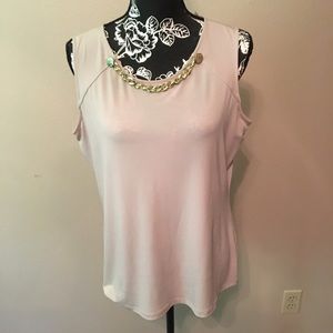 LG CALVIN KLEIN CHAIN FRONT KEYHOLE BACK SLEEVELESS STRETCHY LIKE NEW TOP